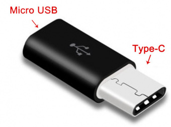 MicroUSB на Type-C - Black переходник